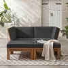 home24 Loungehocker - Webstoff / Akazie Massiv Produktbild-Vorschau 3