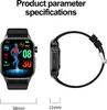 Product parameter specifications for a smartwatch, showing front and side views, with dimensions indicated. Náhled obrázku produktu