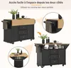 MODFU Îlot De Cuisine Avec Plateau Rabattable Et Roulettes Voir les images du produit 5