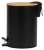 Odpadkový koš do koupelny s bambusem ZETRU, 3 l, černý Náhled obrázku produktu 8