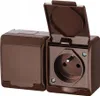 2-fach Aufputzsteckdose, IP44, Bronze, HERMES Produktbild-Vorschau 6