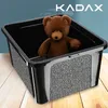 Contenitore in plastica KADAX 20L con coperchio, nero, con Anteprima dell’immagine prodotto 2
