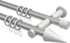 Interdeco Gardinenstange / Vorhangstange Silbergrau / Weiß, Produktbild-Vorschau 1