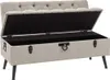 vidaXL Banc avec espace de rangement et dossier 110cm Crème Voir les images du produit 1
