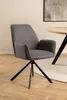 Glenda chaise de salle à manger avec accoudoirs tissu gris Voir les images du produit 9