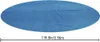 A blue oval pool cover is shown from a top-down perspective, with a measurement line indicating its size below. Náhľad obrázku produktu
