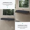 ddoporro Lavabo da Bagno Rettangolare 80 cm in Resina Anteprima dell’immagine prodotto 6
