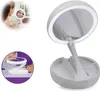 Collage of images showing a lighted makeup mirror in use and folded. Náhľad obrázku produktu