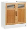 Meuble sous-vasque Relaxdays, portes en bambou, fond Voir les images du produit 5
