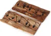 Two rustic wooden coat racks with black hooks are displayed against a white background. Náhľad obrázku produktu