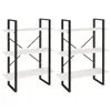 Two identical white and black shelving units are shown against a white background. Podgląd zdjęcia produktu