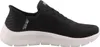 A side view of a black Skechers slip-on shoe with a white sole. Náhľad obrázku produktu