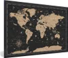 MuchoWow® Gerahmtes Poster Karte - Welt - Braun 90x60 cm - Produktbild-Vorschau 1