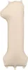 Folienballon Zahl „1“, 86cm, hellbeige Produktbild-Vorschau 2