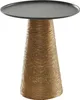 A small round table with a black top and a gold, textured base. Náhled obrázku produktu