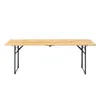 A long, wooden folding table with black metal legs, shown against a white background. Anteprima dell’immagine prodotto