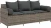 vidaXL Gartensofa mit Kissen 3-Sitzer Grau Poly Rattan Produktbild-Vorschau 1
