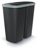 Afvalbak Prosperplast COMPACTA Q DUO, 45 liter, zwart met Productafbeelding-voorbeeld 1