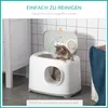 PawHut Katzentoilette mit Haube Katzenklo mit Gitterboden Produktbild-Vorschau 6