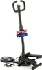 A black stepper machine with handlebars, pedals, a twister base, and attached dumbbells, set against a white background. Náhľad obrázku produktu