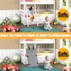 A split image showing a child climbing a bunk bed ladder and a baby sitting on the floor, with a safety cover for the ladder in the second half. Náhled obrázku produktu