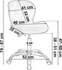 A diagram showing the dimensions of an office chair. Náhled obrázku produktu