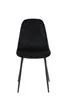 A black velvet dining chair with a diamond pattern on the seat and back, shown from the front on a white background. Produktbild-Vorschau