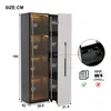 Merax Vitrine en verre avec LED, deux portes, armoire Voir les images du produit 5