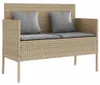vidaXL Záhradná lavica s vankúšmi Béžová Poly Rattan Náhľad obrázku produktu 1