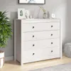 vidaXL Boční skříňka bílá 100x40x90 cm Borovicový masiv Náhled obrázku produktu 6