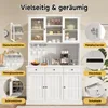 Merax Buffetschrank Hochschrank mit Glastüren und Produktbild-Vorschau 4