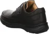 A black leather shoe is shown from a side-rear angle against a white background. Produktbild-Vorschau