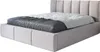 A bed with a headboard and mattress is shown against a white background. Produktbild-Vorschau