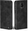 A black flip case for a smartphone is shown from two angles. Produktbild-Vorschau