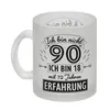 Witziger Glas Tasse für den 90. Geburtstag mit Motiv: Produktbild-Vorschau 2