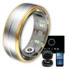 A smart ring and its accessories are displayed against a white background. Produktbild-Vorschau