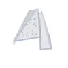 A clear plastic shower door seal with water droplets on it. Produktbild-Vorschau