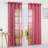 Gardinen Vorhänge Voile Gardine Transparent Dekoschal Uni Produktbild-Vorschau 2