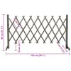 A diagram showing the dimensions of a wooden garden trellis. Voir les images du produit