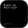 Mr. & Mrs. Panda Holzuntersetzer Musik an, Welt aus!... - Produktbild-Vorschau 1