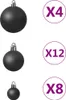 Three black Christmas baubles of different sizes are shown on a white background, with accompanying text indicating quantities. Náhľad obrázku produktu