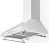 A white kitchen range hood with gold accents, shown against a white background. Náhľad obrázku produktu
