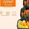 Japonský box na oběd s dvojitým bambusovým víkem, vhodný do Náhled obrázku produktu 4