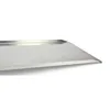 A close-up, angled view of a stainless steel drip tray for a grill, set against a white background. Produktbild-Vorschau