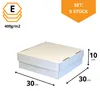 KAPAK 5er Geschlossene Muffin Transportbox Weiß 30x30x10 cm Produktbild-Vorschau 2