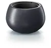 A dark gray planter with a smooth, rounded exterior and a tapered base sits on a white surface, casting a subtle shadow. Anteprima dell’immagine prodotto