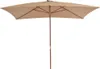 vidaXL Parasol avec mât en bois 200x300 cm Taupe Voir les images du produit 1