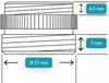 A technical drawing of a plumbing adapter with dimensions indicated. Produktbild-Vorschau