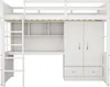 Sweiko Lit surélevé 90 x 200 cm, Avec échelle, Avec bureau Voir les images du produit 15