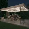 Pavillon mit LED-Lichterkette 3x4 m Creme Stoff , Pavillons Produktbild-Vorschau 1
